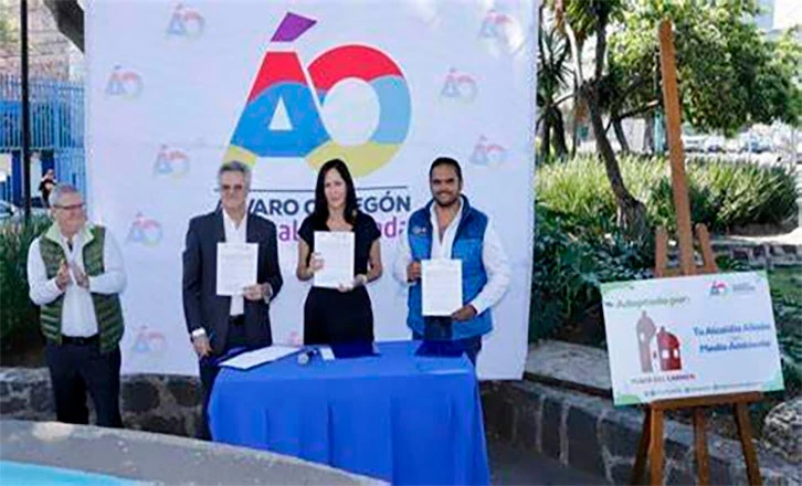 Alcaldía Álvaro Obregón firma convenio para rescatar área verde