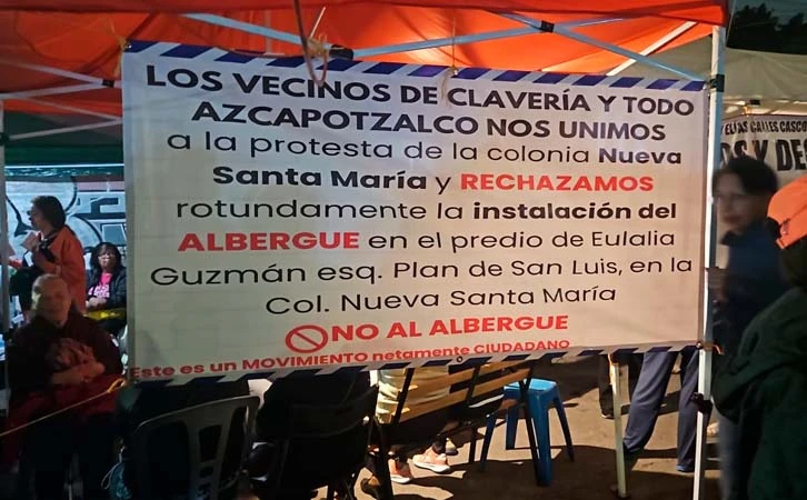 Frenan vecinos de Azcapotzalco construcción de albergue para migrantes