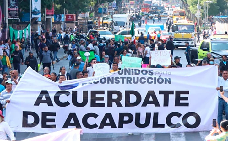 Caravana de damnificados de Acapulco llega a CDMX